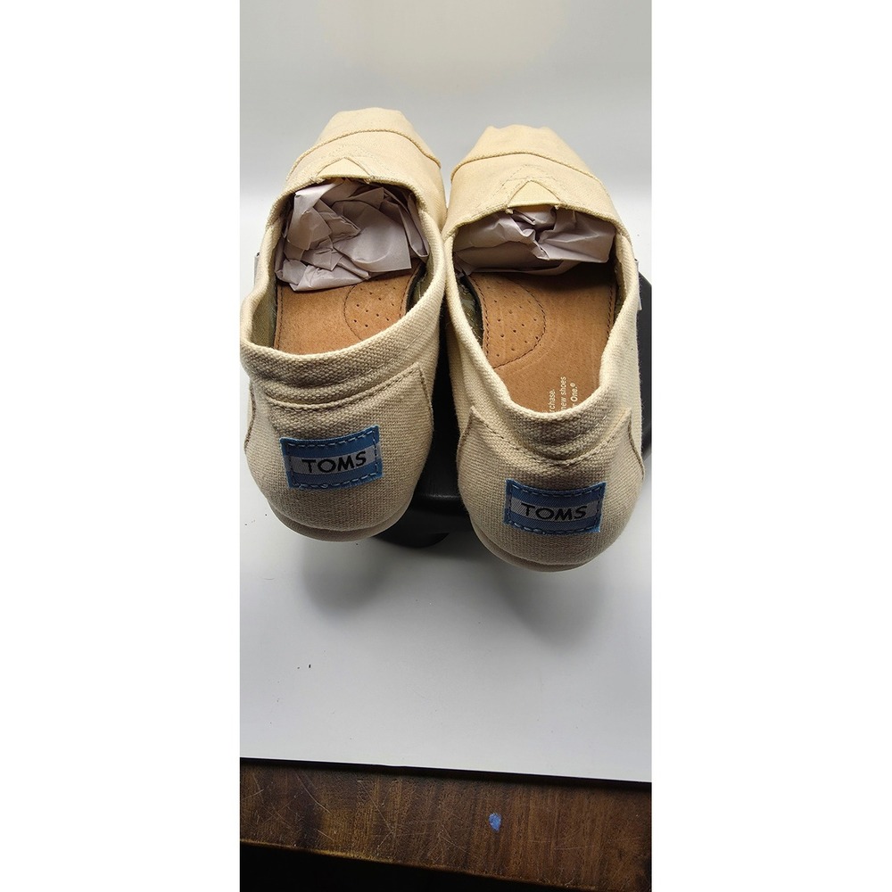 Toms Classic Alpargata Canvas Slip On Shoes Natural Beige Womens 7 - Picture 3 of 6